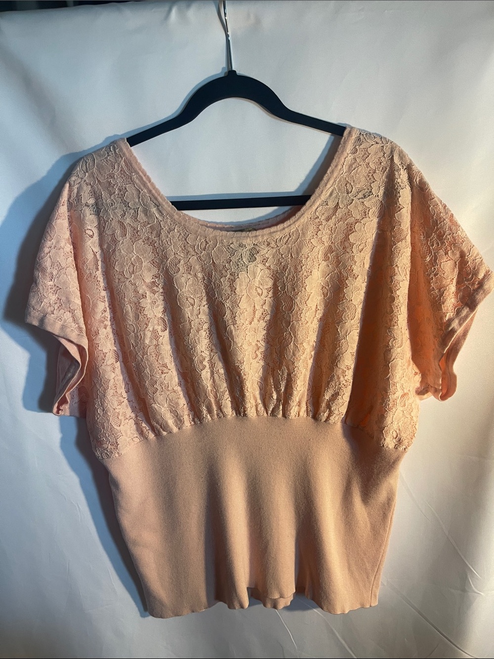 Midnight Velvet Peach Lace Blouse